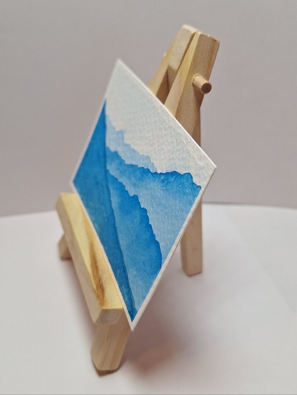 "Glacial Breeze" Hand-painted gouache painting (Tiny original artwork) - Picture 5 of 8